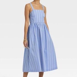 A New Day Cotton Blue Stripe Sundress